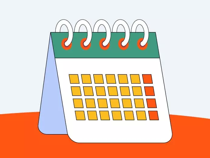 Illustration d'un calendrier de communication interne