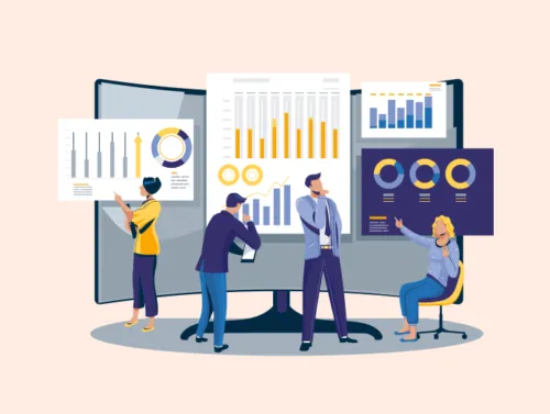 Illustration de graphiques montrant des résultats d'UX analytics 