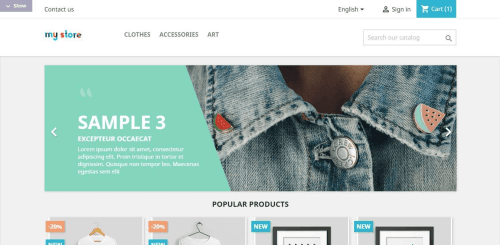 Exemple d'un thème classic PrestaShop
