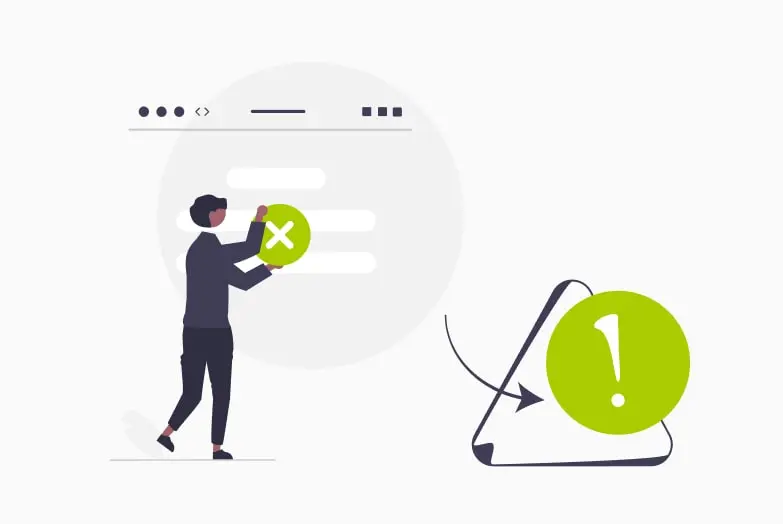 Illustration vectorielle démontrant une erreur sur un site web