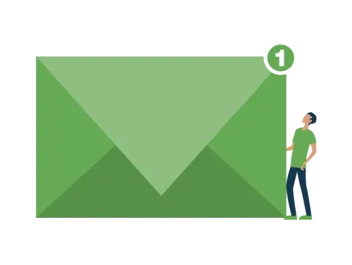 Illustration d'un email avec une notification