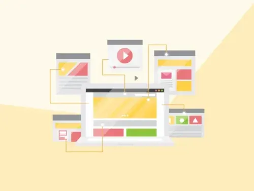 Illustration du maillage interne d'un site avec une page au centre et d'autres liées autour.
