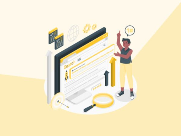 Illustration de quelqu'un devant des pages web qui privilégie les bons liens.