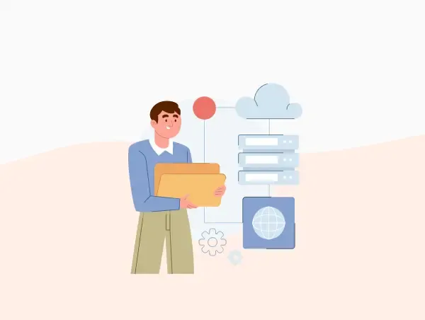 Illustration d'une personne qui importe des fichiers pour son préprocesseur CSS.