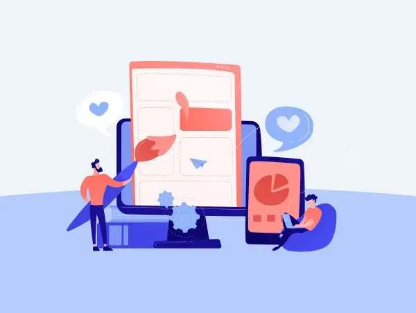 Illustration de gens qui optimisent leur business grâce à la création d'un compte Pinterest.