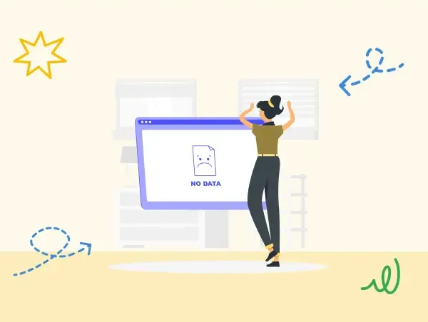 Illustration d'une personne inquiète parce qu'elle n'a plus de données sur Google Analytics.