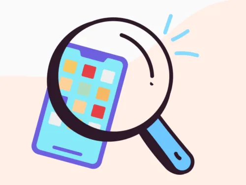 Illustration d'une loupe sur un smartphone