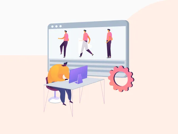 Illustration d'une personne qui anime son site web.