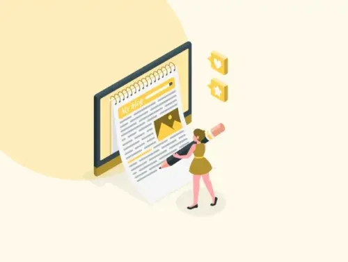 Illustration d'une personne qui rédige du contenu pour son cocon sémantique