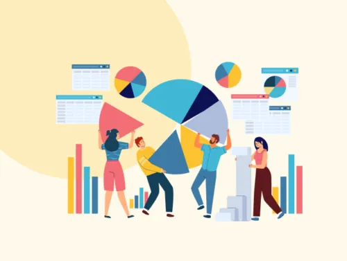 Illustration de personnes choisissant les données structurées