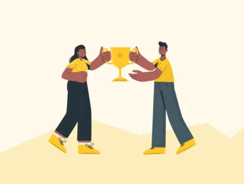 Illustration pour désigner le gagnant du maillage interne en SEO