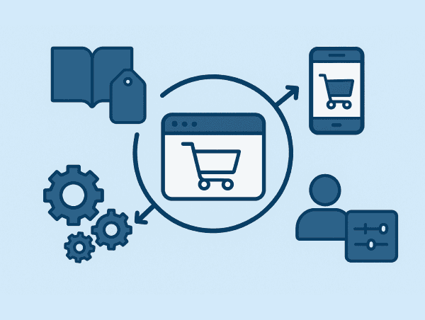 Illustration du choix du CMS e-commerce selon 4 piliers