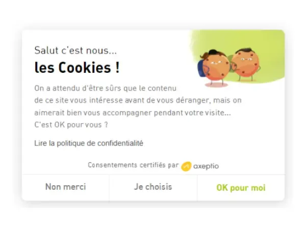Image d'Axeptio, bannière de consentement RGPD.