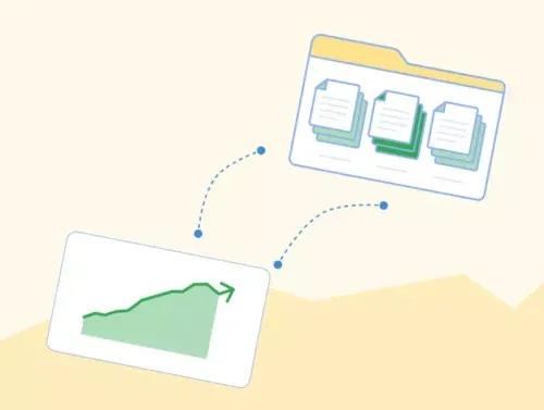 Illustration d'un graph en augmentation avec échange de fichiers SEO