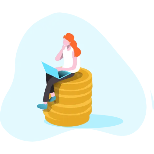 Femme sur son ordinateur connecté à un content delivery network  Glisser