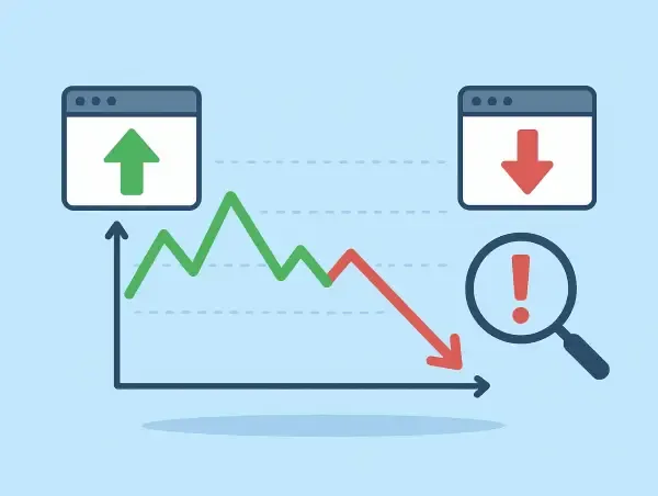 Illustration d'une chute de positionnement SEO