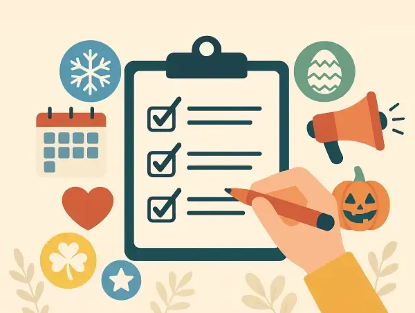 Illustration choix des marronniers marketing pour un planning social media
