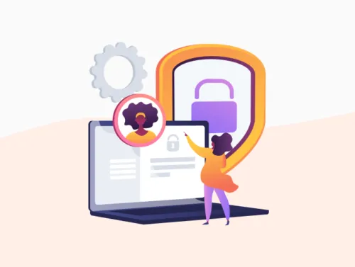 Illustration d'un développeur utilisant sa compétence de sécurité en ligne de site web