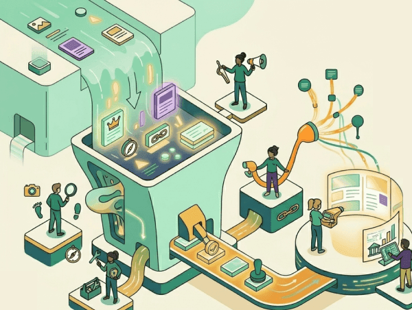 Illustration du GEO et du travail de réécriture de contenu en EEAT pour l'IA