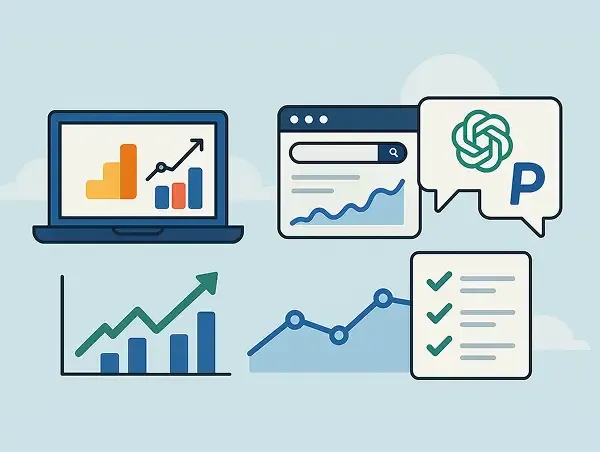 Illustration d'indicateurs de performances d'une stratégie GEO