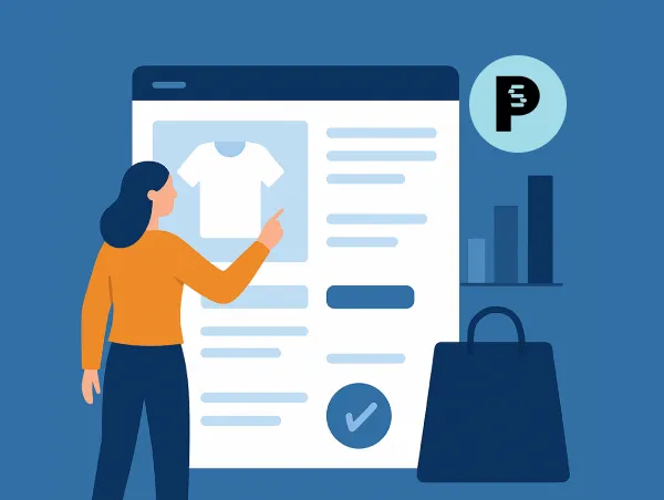Illustration d'une personne devant une page produit PrestaShop