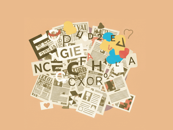 Illustration de plusieurs éléments d'identité de marque : typographie, image, couleurs...