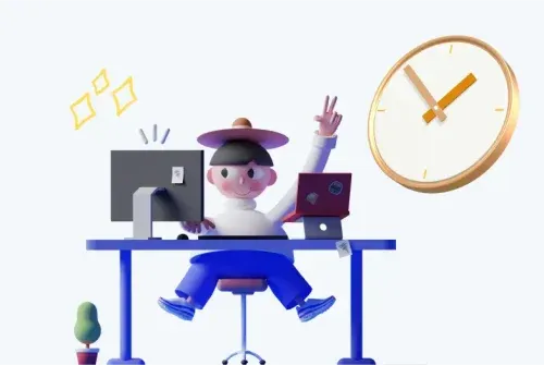 Personnage qui planifier tous ses posts sur les réseaux sociaux