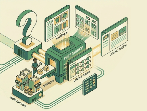 Illustration des questionnements autour de la différence SEO entre PrestaShop et WooCommerce