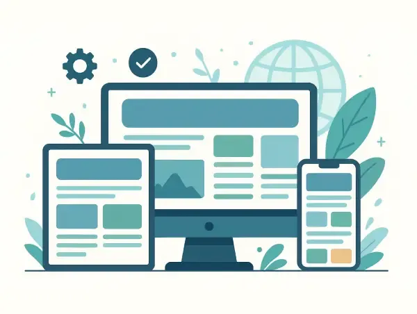 Illustration du web design d'un site sur mobile, tablette et ordinateur