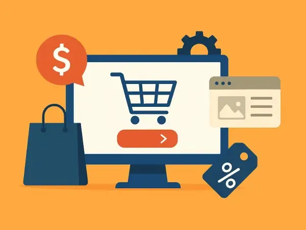 Illustration d'un panier d'achat sur un site e-commerce