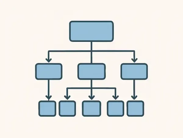 Illustration de la structure en silo d'un site web