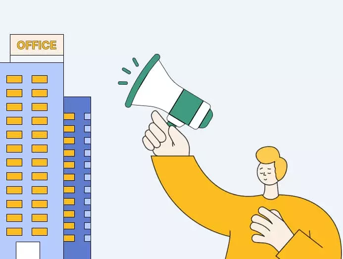 Illustration d'un mégaphone pour parler de communication interne
