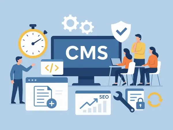 Illustration d'explication sur l'utilisation d'un CMS