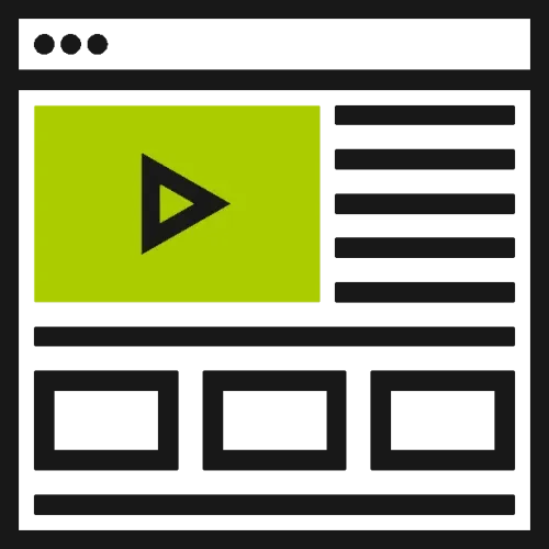 Pictogramme vidéo sur site web