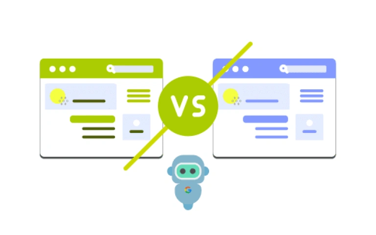 Illustration du contenu dupliqué avec deux exemples de site web