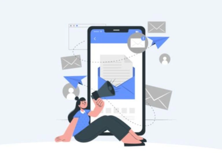 Illustration d'une personne devant un smartphone qui transmet un message vidéo avec son mégaphone.