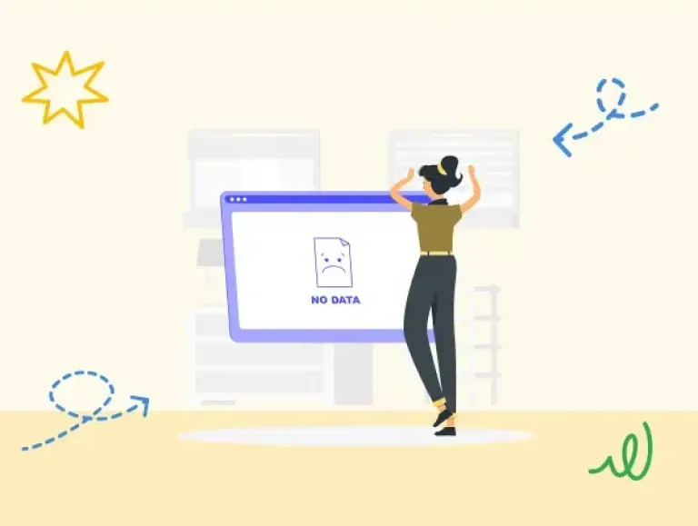 Illustration d'une personne inquiète parce qu'elle n'a plus de données sur Google Analytics.
