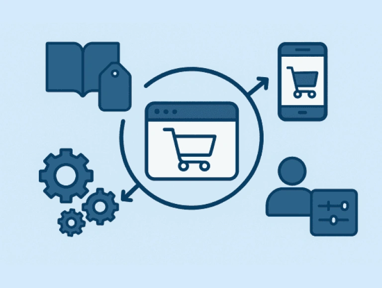 Illustration du choix du CMS e-commerce selon 4 piliers