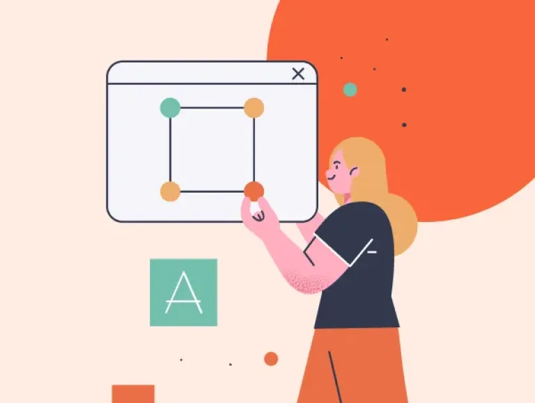 Illustration d'une femme modifiant des aspects spécifiques d'un site en faisant de l'UX Research