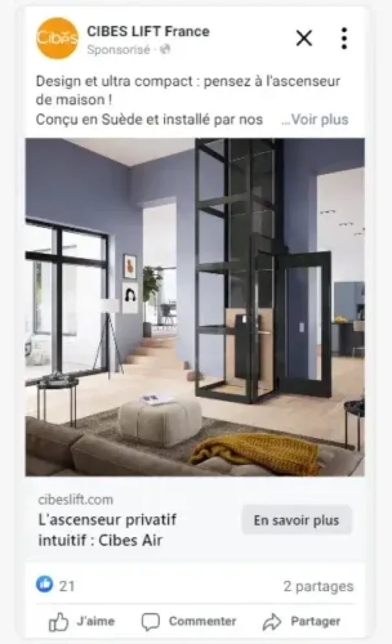 Publicité Cibes Lift