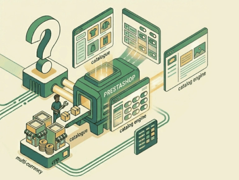 Illustration des questionnements autour de la différence SEO entre PrestaShop et WooCommerce