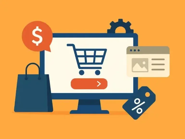 Illustration d'un panier d'achat sur un site e-commerce