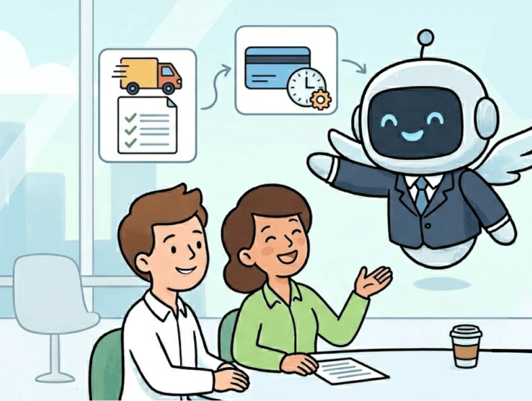 Illustration de deux personnes discutant avec le robot Claude sur leurs optimisations